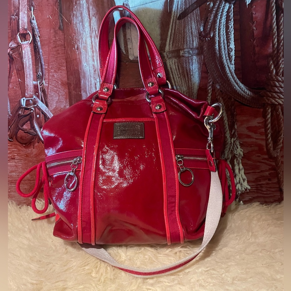 Coach Poppy red leather bag